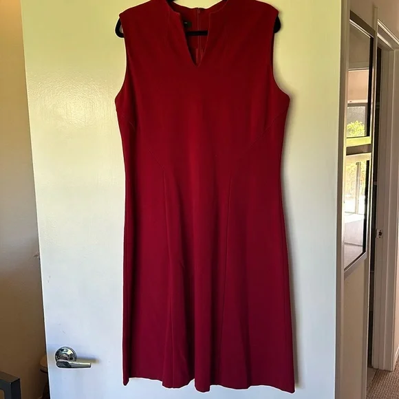 lafayette 148 red dress Lafayette 148 sleeveless red dress with back zip. Size 14